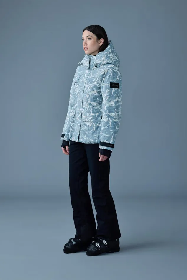 Jackets Women Mackage ICLYNFP Frost Print Down Ski Jacket Sky Blue Frost