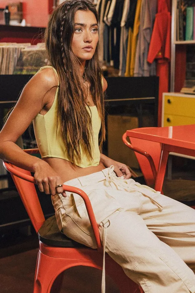 Jan Cropped Tank In Lime 8211 FINAL SALE Lime Women Bohme Tops