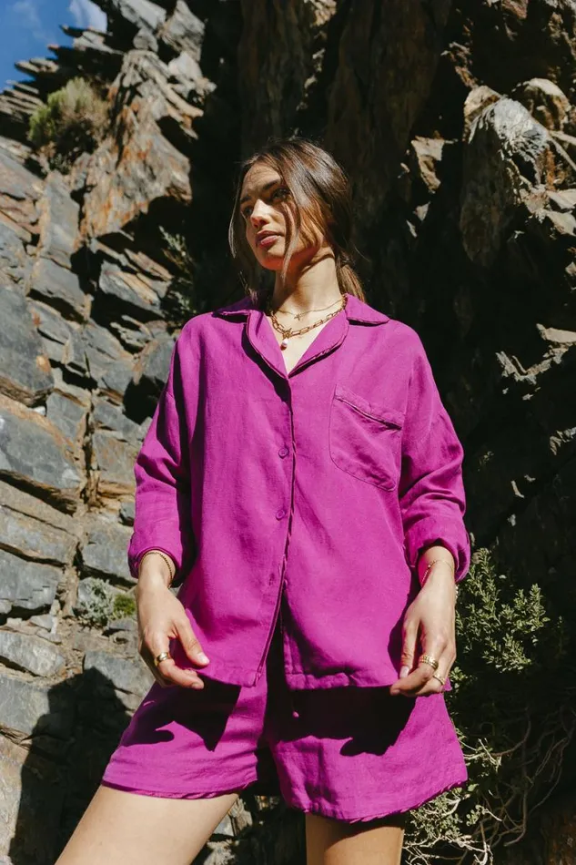 Jasmine Shorts In Magenta Magenta Women Bohme Sets