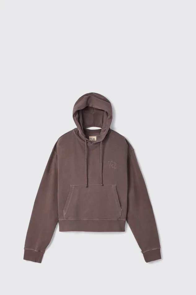 Jersey Women Camper Hoodie Dusty Brown Organic Cotton Hoodie Jersey Women Camper Hoodie Dusty Brown Organic Cotton Hoodie