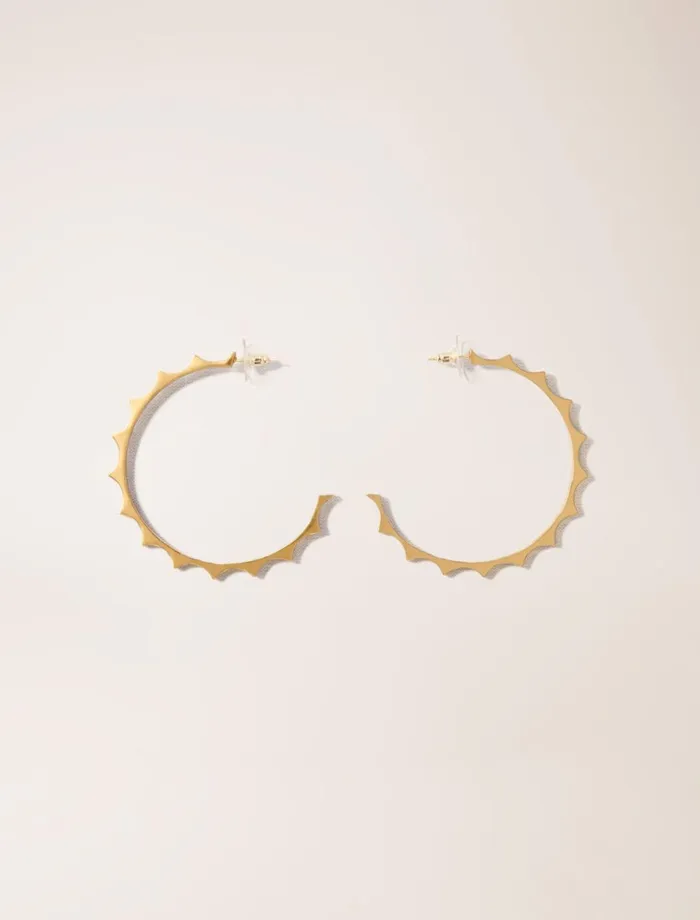 Jewelry Women Maje Gold Tapered Metal Hoop Earrings Gold