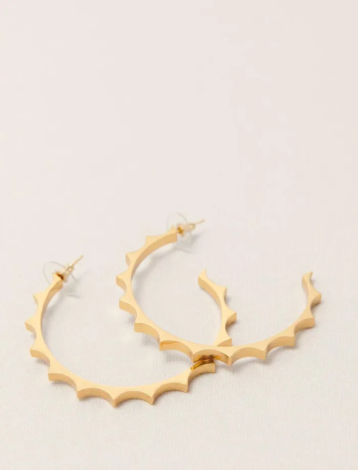 Jewelry Women Maje Gold Tapered Metal Hoop Earrings Gold