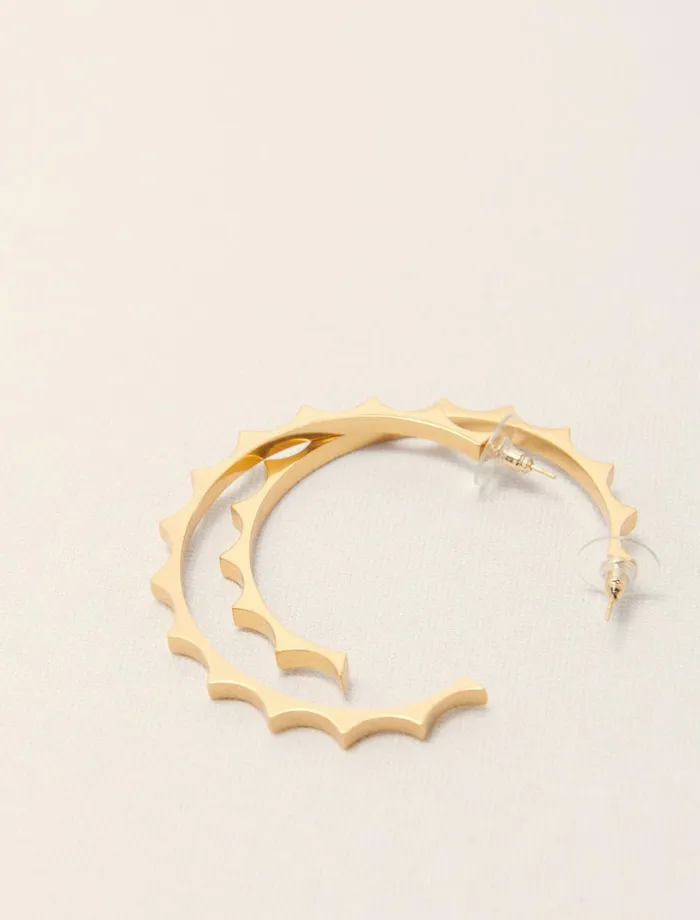 Jewelry Women Maje Gold Tapered Metal Hoop Earrings Gold