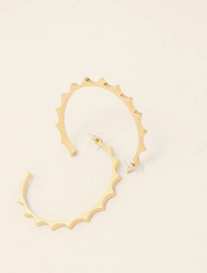 Jewelry Women Maje Gold Tapered Metal Hoop Earrings Gold