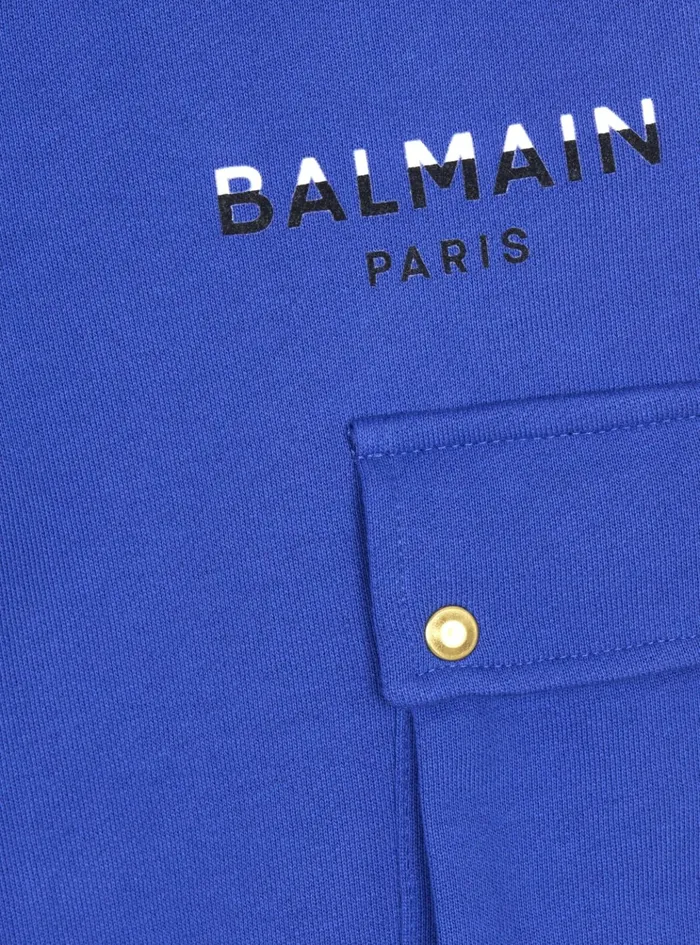 Joggers With Paris Logo Blue Kids Balmain