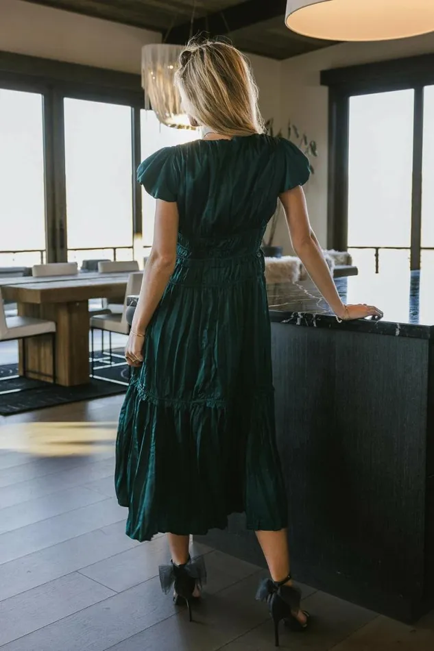 Julianne Pleated Dress In Teal Teal Women Bohme Dresses