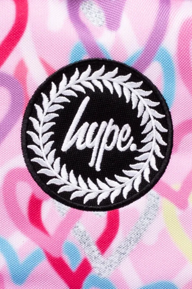 Just Hype Backpacks Hype Girls Pink Graffiti Hearts Iconic Backpack