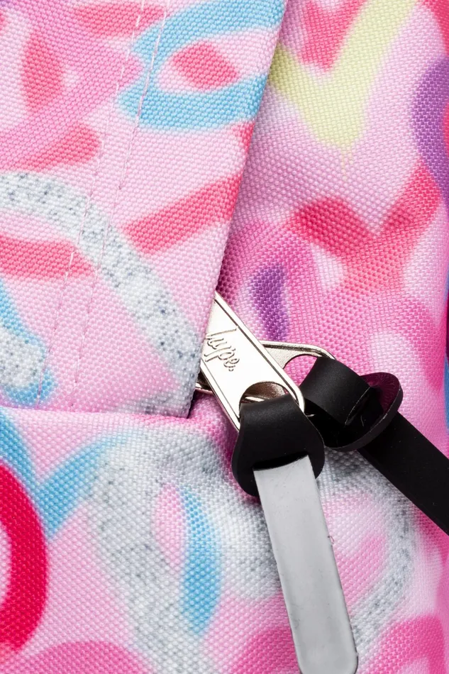 Just Hype Backpacks Hype Girls Pink Graffiti Hearts Iconic Backpack