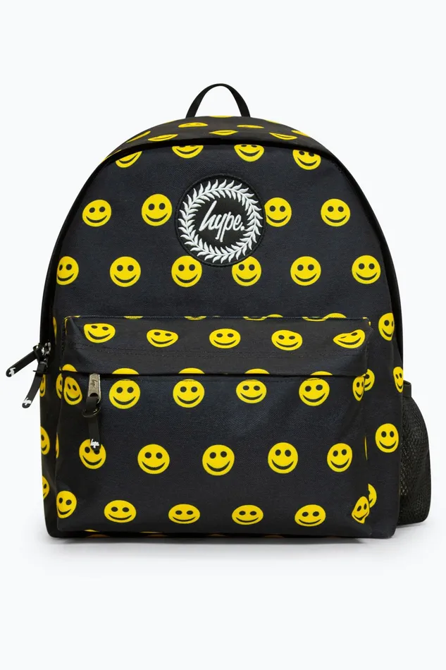 Just Hype Backpacks Hype Unisex Iconic Smile Black Backpack For School