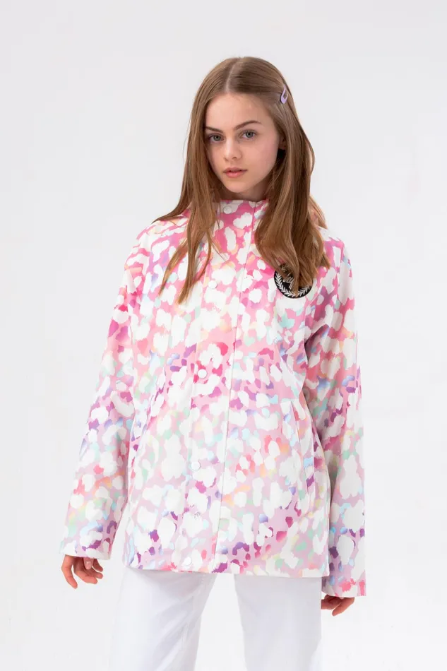 Just Hype Coats and Jackets Hype Girls Rainbow Leopard Raincoat Jacket