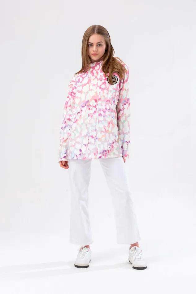 Just Hype Coats and Jackets Hype Girls Rainbow Leopard Raincoat Jacket