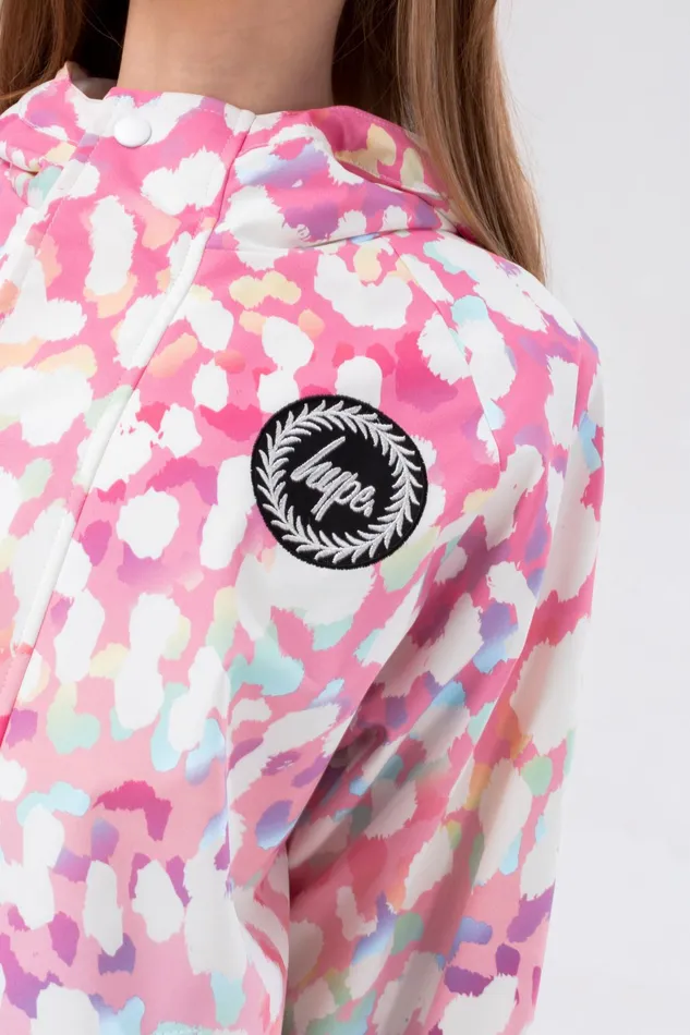 Just Hype Coats and Jackets Hype Girls Rainbow Leopard Raincoat Jacket
