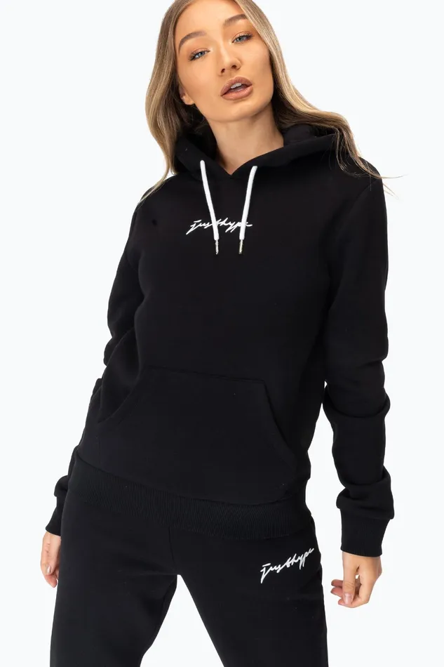Just Hype Hoodies and Sweatshirts Hype Black Scribble Logo Women039S Pullover Hoodie