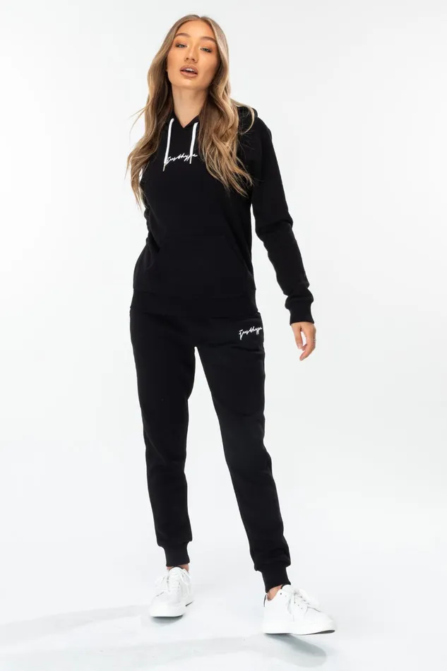 Just Hype Hoodies and Sweatshirts Hype Black Scribble Logo Women039S Pullover Hoodie