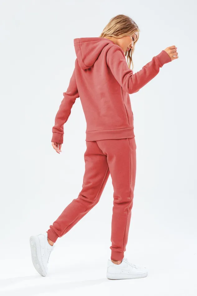 Just Hype Hoodies and Sweatshirts Hype Womens BurgundyCoral Scribble Hoodie
