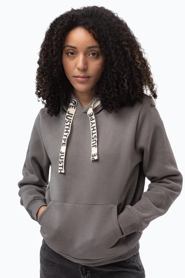 Just Hype Hoodies and Sweatshirts Hype Womens Dark Grey Drawstring Hoodie