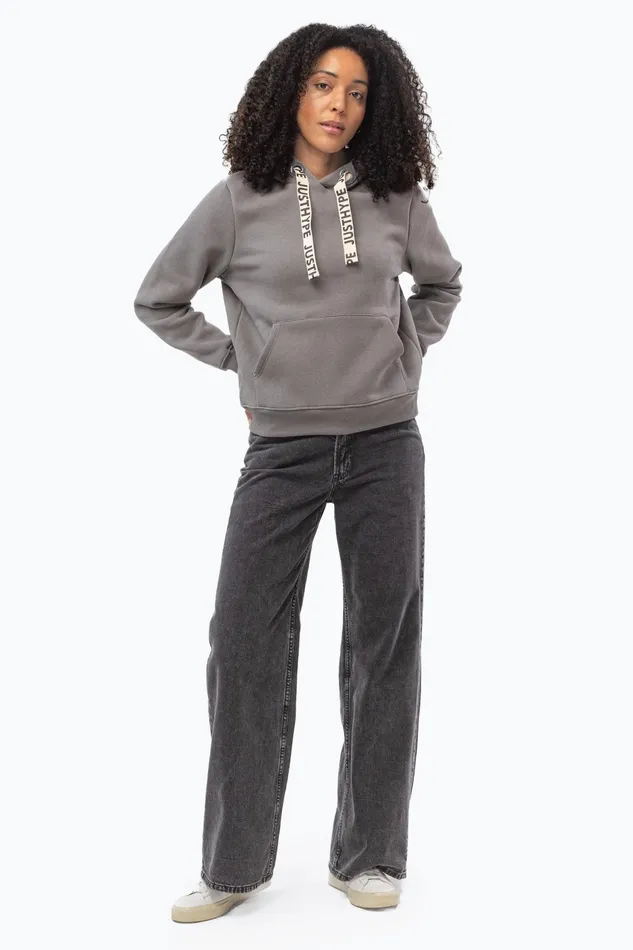 Just Hype Hoodies and Sweatshirts Hype Womens Dark Grey Drawstring Hoodie