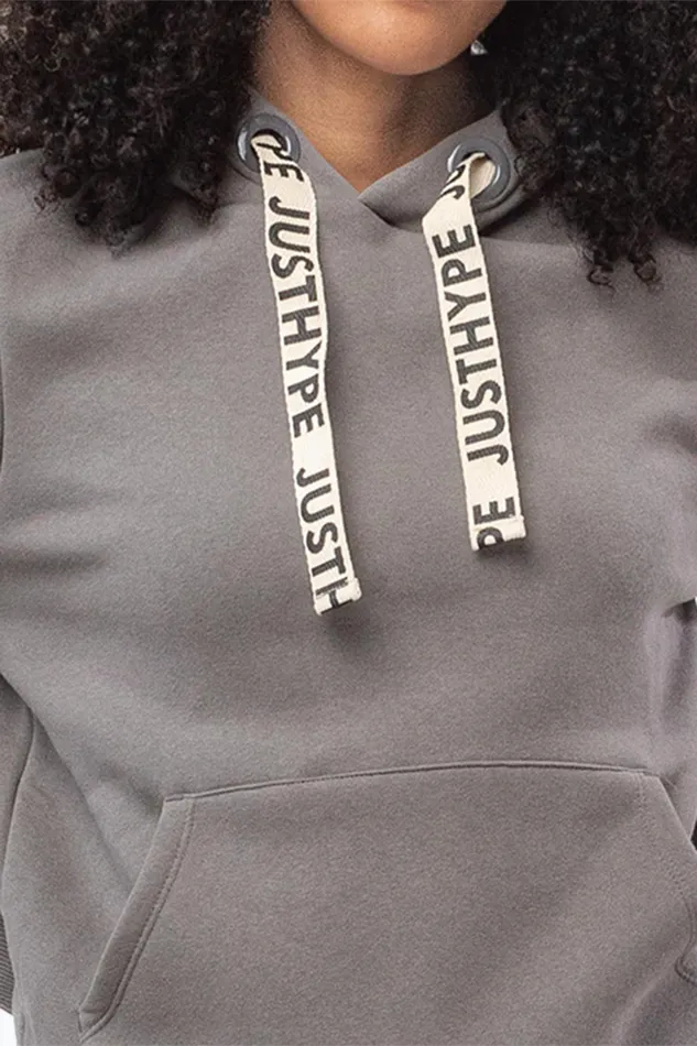 Just Hype Hoodies and Sweatshirts Hype Womens Dark Grey Drawstring Hoodie