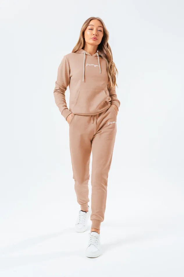 Just Hype Hoodies and Sweatshirts Hype Womens Tan Scribble Hoodie