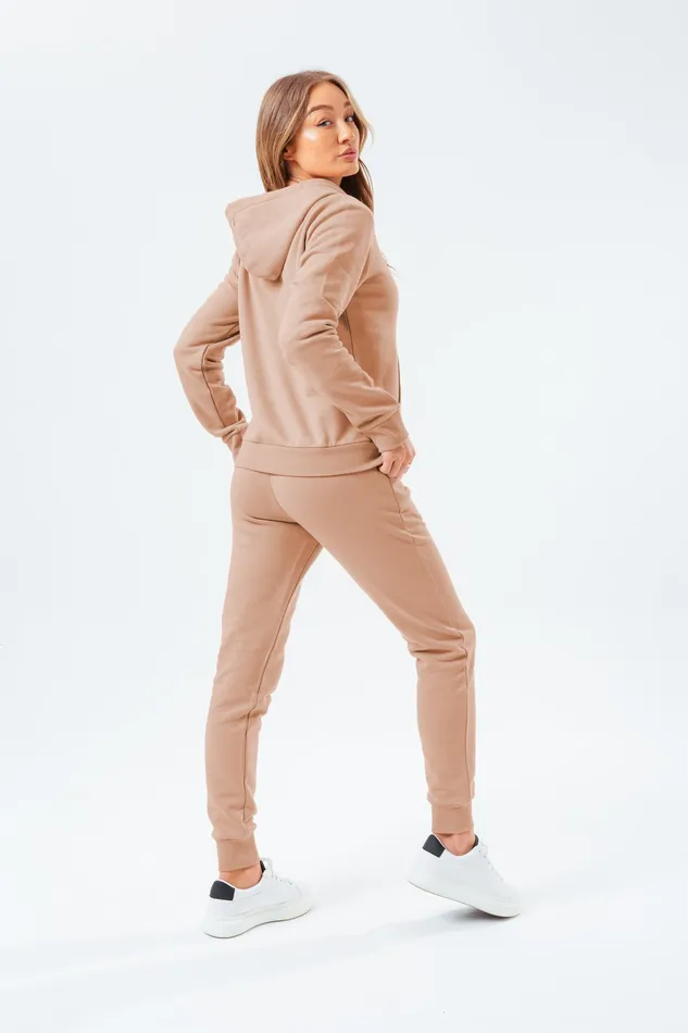 Just Hype Hoodies and Sweatshirts Hype Womens Tan Scribble Hoodie