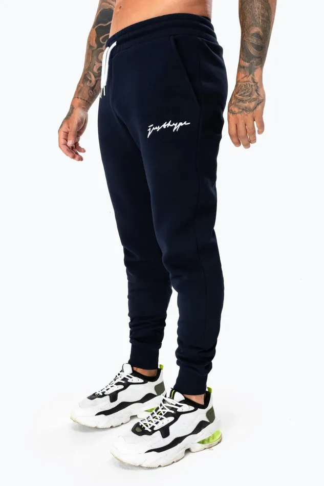Just Hype Joggers Hype Navy Scribble Logo Men039S Joggers