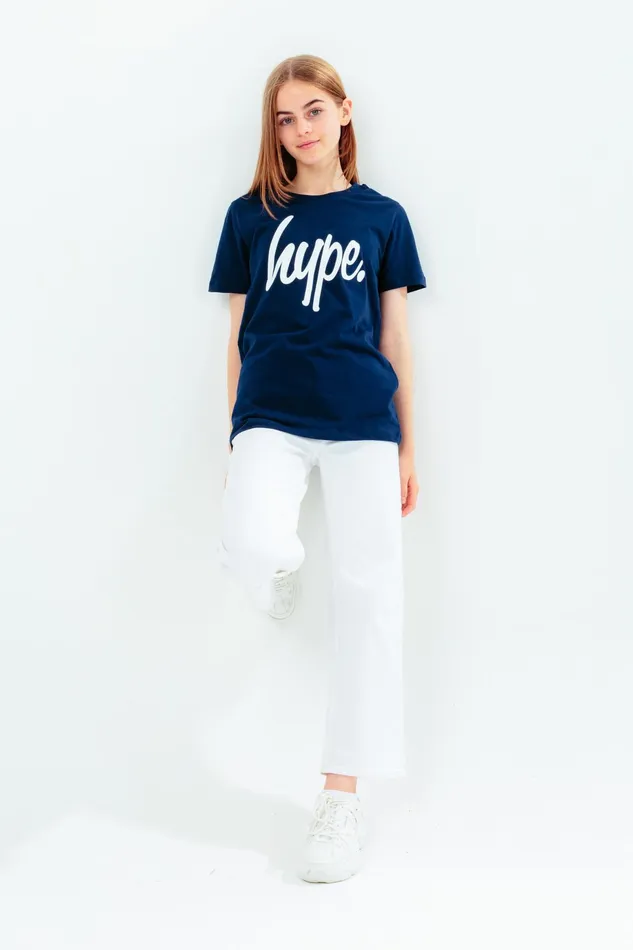 Just Hype TShirts and Vests Hype Unisex Kids Navy Script TShirt