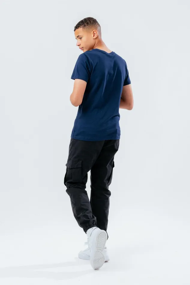 Just Hype TShirts and Vests Hype Unisex Kids Navy Script TShirt