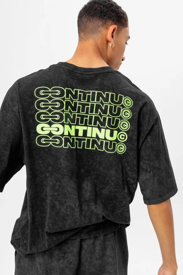 Just Hype TShirts Continu8 Black Oversized Back Print TShirt Just Hype TShirts Continu8 Black Oversized Back Print TShirt