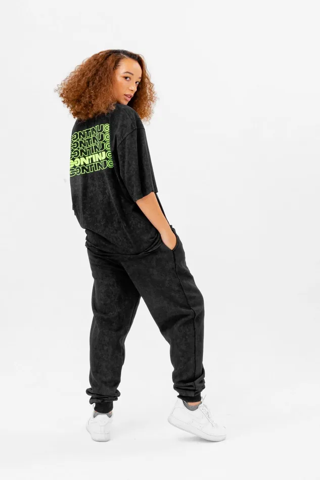 Just Hype TShirts Continu8 Black Oversized Back Print TShirt Just Hype TShirts Continu8 Black Oversized Back Print TShirt