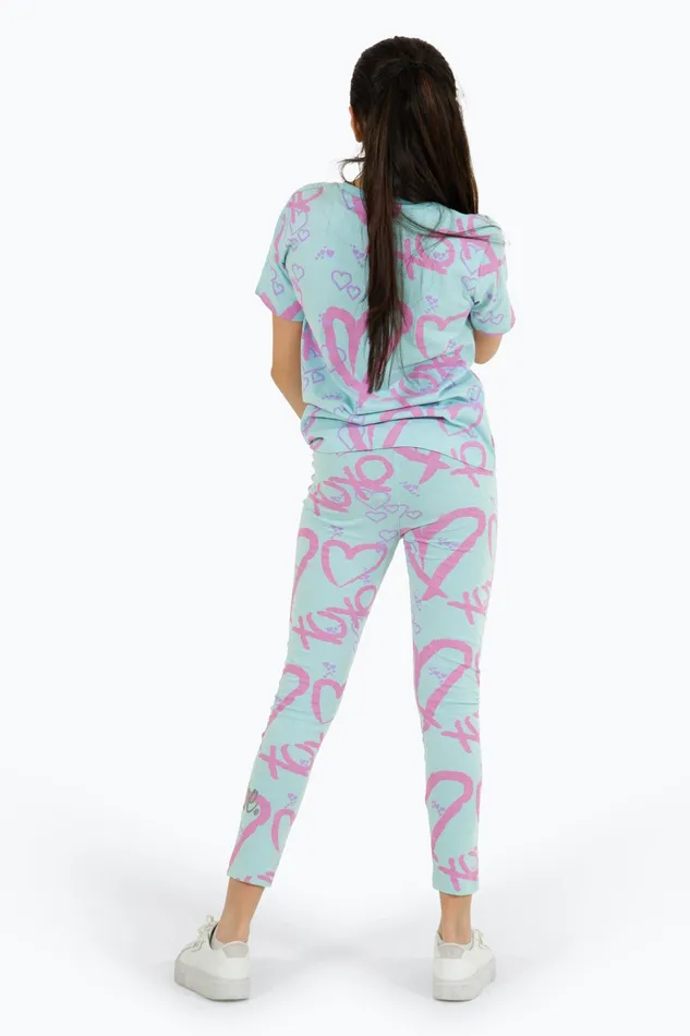 Just Hype TShirts Hype Girls Light Blue Heart Xoxo TShirt