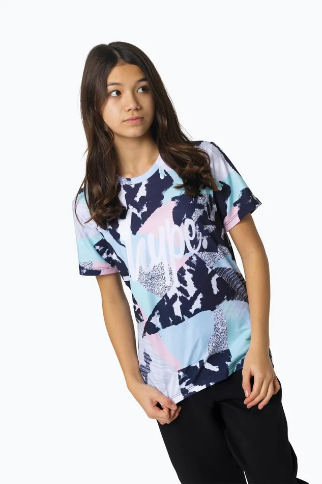 Just Hype TShirts Hype Girls Multi Pastel Abstract TShirt