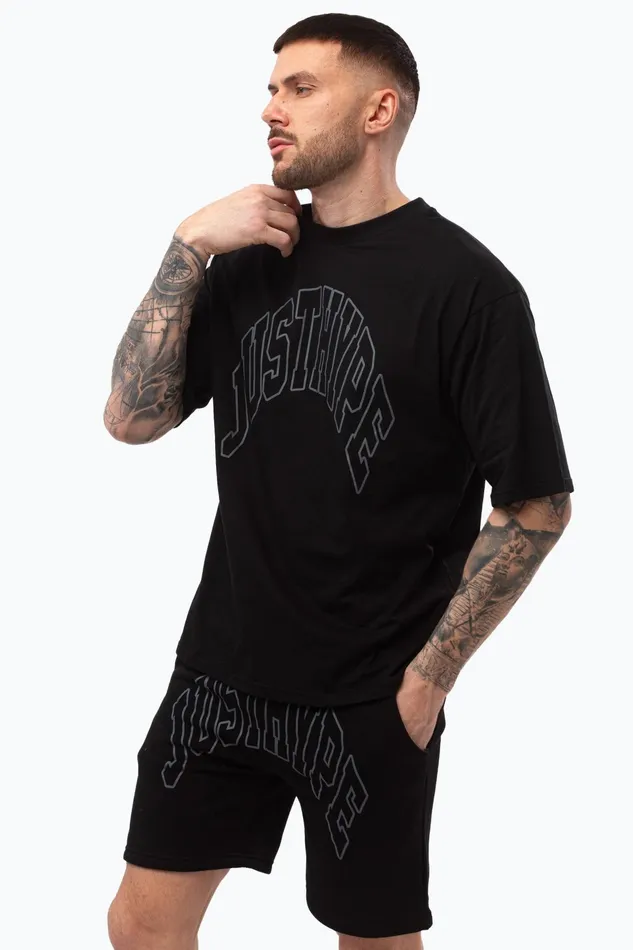 Just Hype TShirts Justhype Mens Black College Outline TShirt