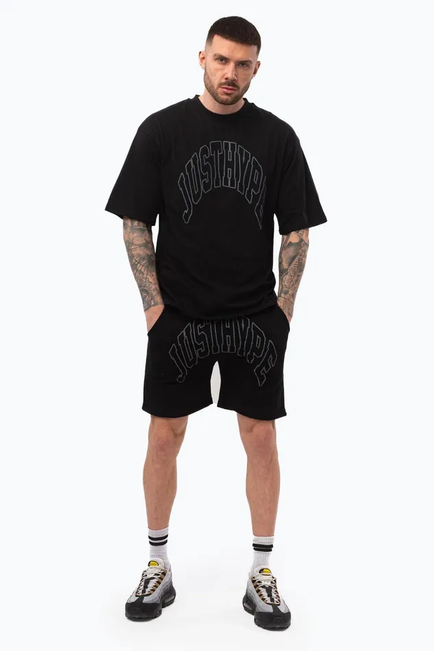 Just Hype TShirts Justhype Mens Black College Outline TShirt