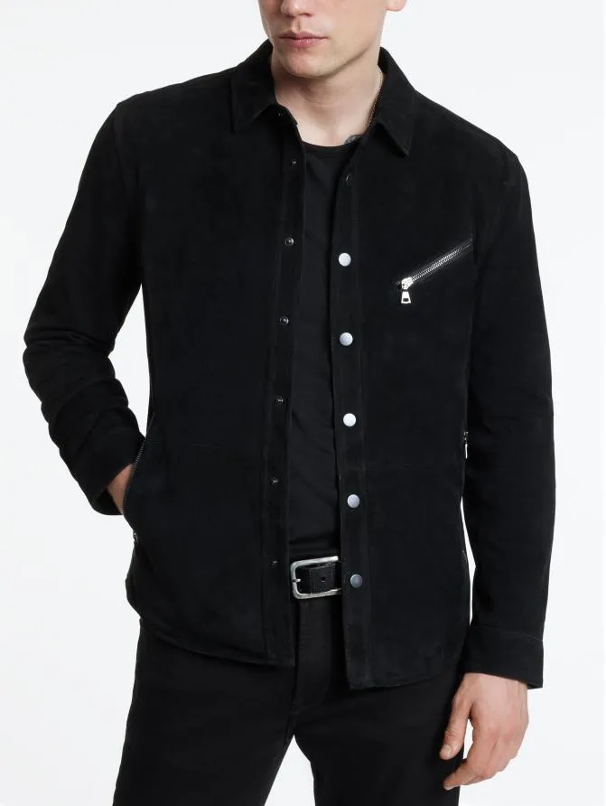 KADD SHIRT JACKET Black Clothing John Varvatos Leather Jackets
