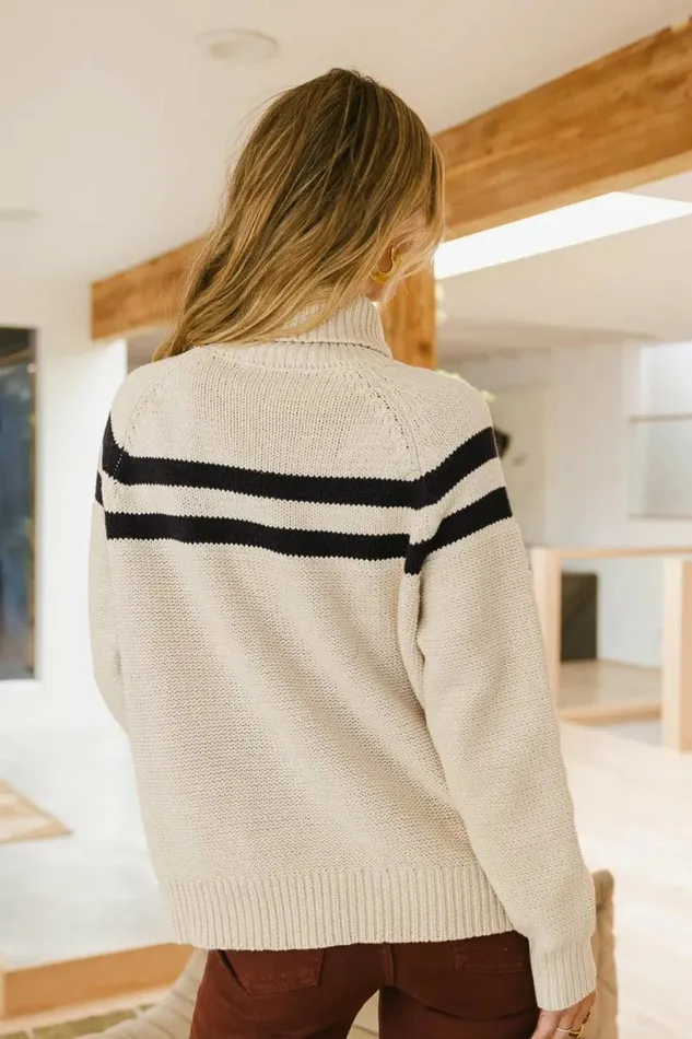 Kaden Turtleneck Sweater Cream Women Bohme Tops