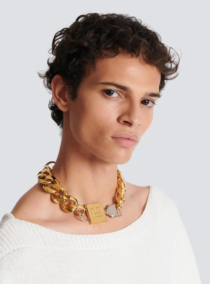 KeyandLock Necklace Gold Men Balmain Fashion Jewelry