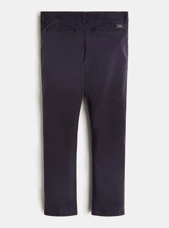 Kids Big Boy GUESS Deep Navy Sateen Chino Pants 716 Kids Big Boy GUESS Deep Navy Sateen Chino Pants 716