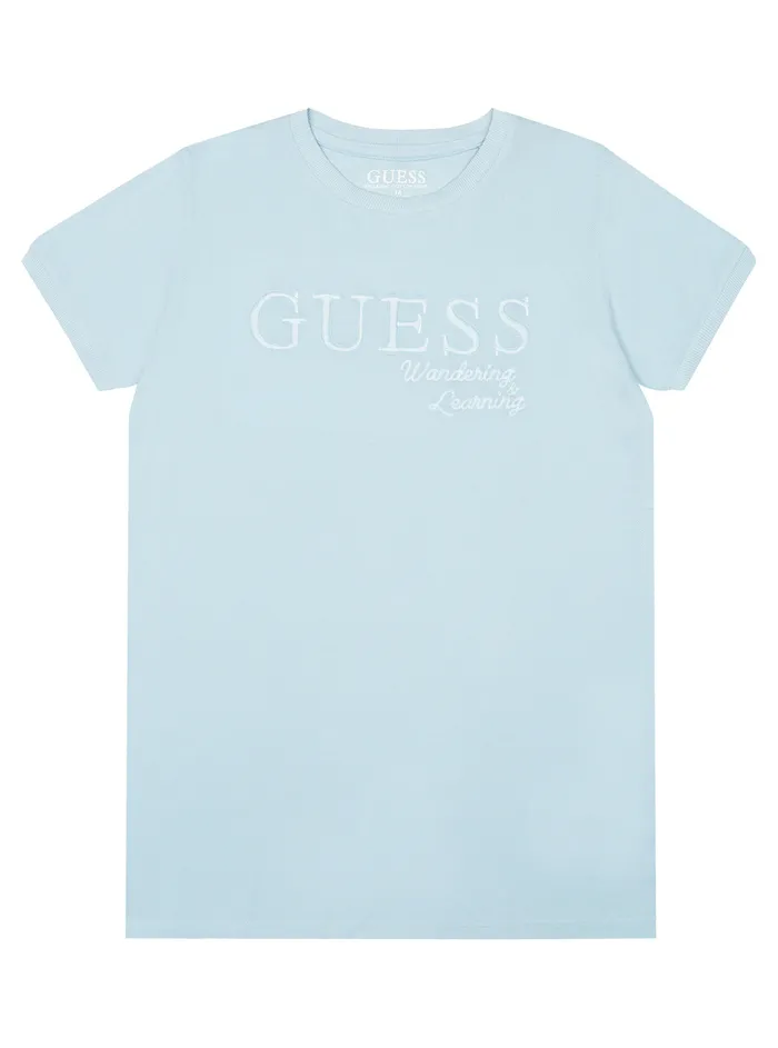 Kids Big Boy GUESS Frosted Blue Logo Tshirt 716