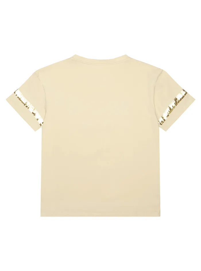 Kids Big Girl GUESS Sheep Wool Sequined Logo Tshirt 716
