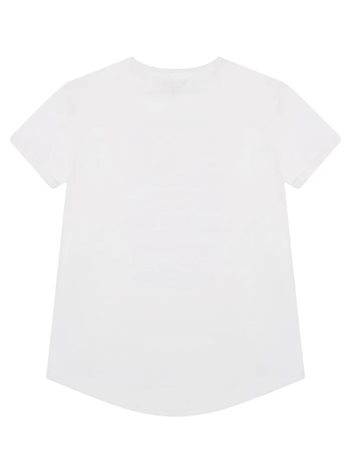 Kids Big Girl GUESS White Sequined Logo Tshirt 716