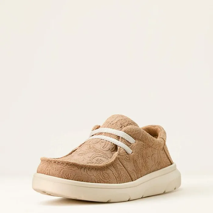 Kids Big Kids039 Footwear Ariat Hilo Tan Floral Emboss