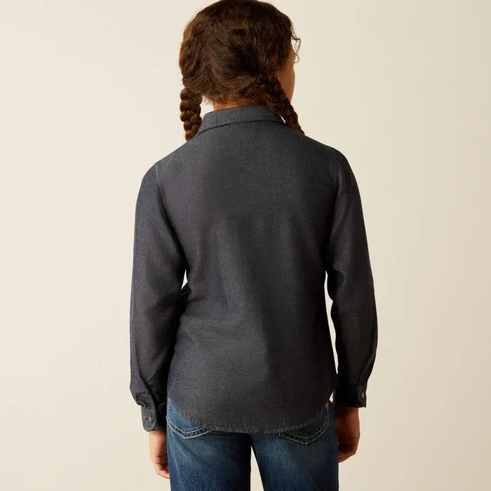 Kids Button Down Shirts Ariat Chambray Shirt Medium Blue