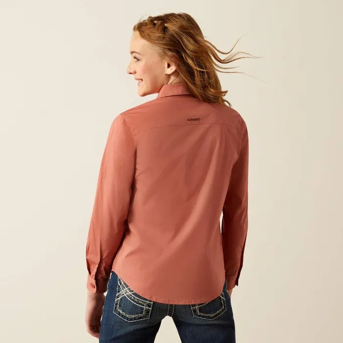 Kids Button Down Shirts Ariat Team Kirby Shirt Light Mahogany