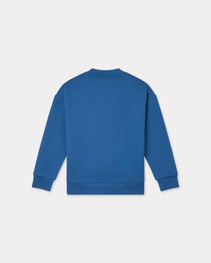 Kids Embroidered Fleece Sweatshirt Blue Kenzo Tshirts And Sweatshirts