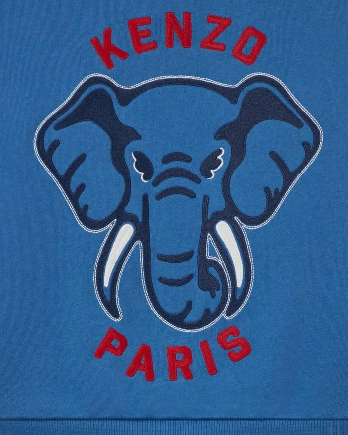 Kids Embroidered Fleece Sweatshirt Blue Kenzo Tshirts And Sweatshirts