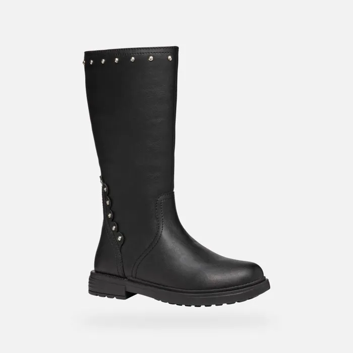 Kids Geox Ankle Boots ECLAIR GIRL Black High Boots Black