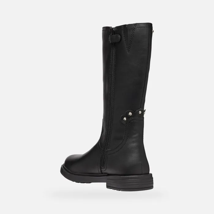 Kids Geox Ankle Boots ECLAIR GIRL Black High Boots Black