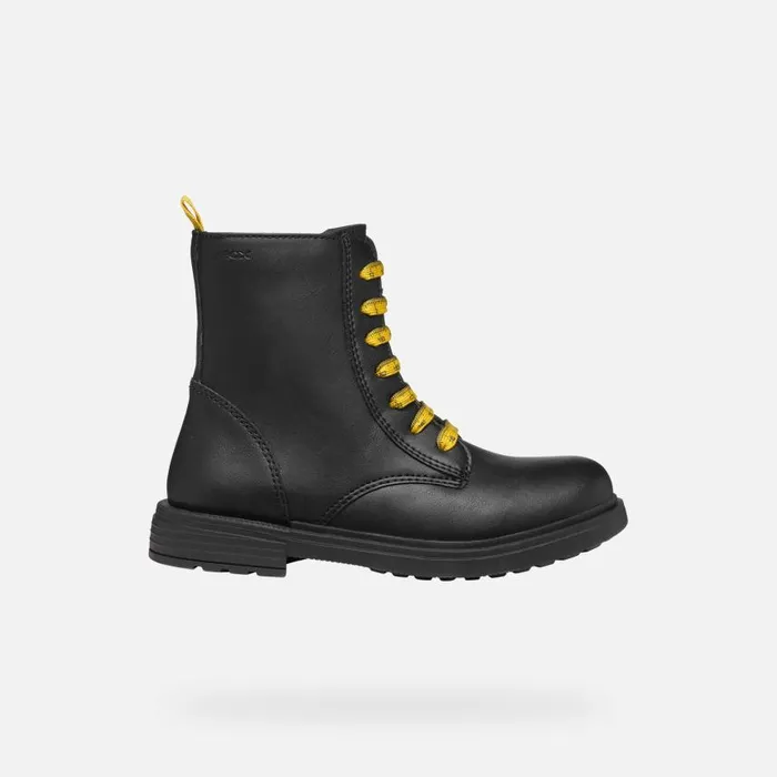 Kids Geox Boots ECLAIR GIRL BlackYellow Combat Boots Blackyellow