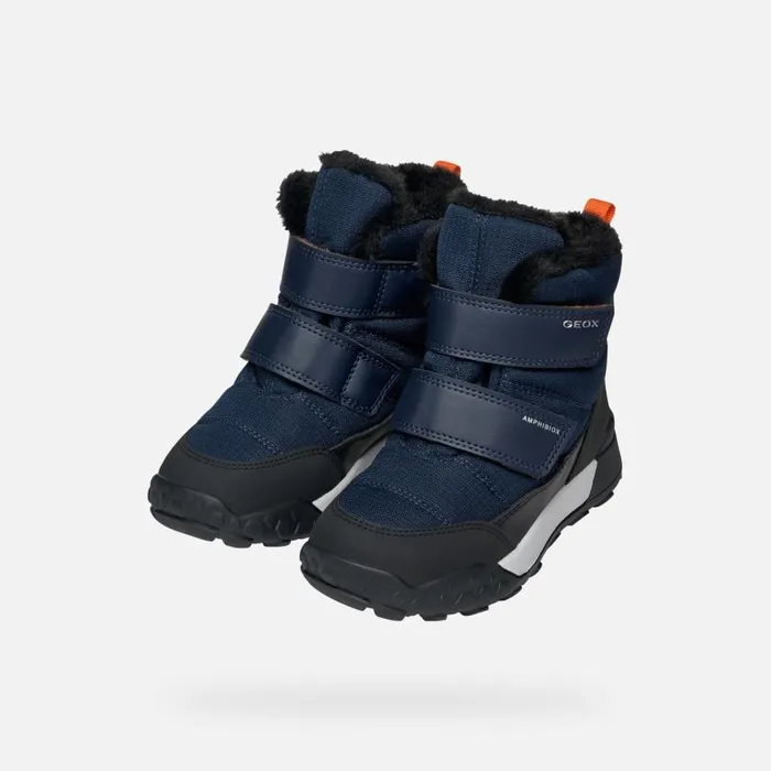 Kids Geox Boots TREKKYUP ABX JUNIOR NavyBlack Waterproof Boots Navyblack