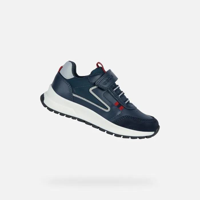 Kids Geox Sneakers BRIEZEE A Low Top Sneakers Navy Blue Junior Boy Geox Navydark Red